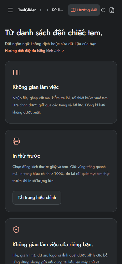 Màn hình trợ giúp trên điện thoại và điều hướng thu gọn