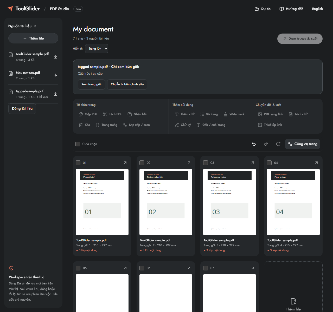PDF phức tạp mở để xem thay vì bị từ chối chỉ vì tag hoặc bookmark.
